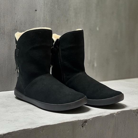 Koolaburra By Ugg Suede Shazi Short Boot Size 9 Tie Back Side Zipper Winter Snow - Picture 1 of 8